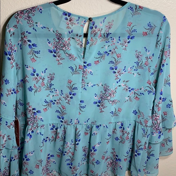 Blue floral blouse - Picture 4 of 4